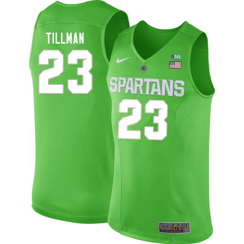 Men #23 Xavier Tillman Michigan State Spartans College Basketball Jerseys Sale-Apple Green